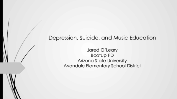 First page of “Depression, Suicide, and Music Education”