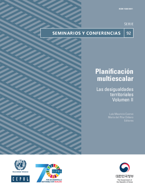 First page of “Planificación multiescalar Las desigualdades territoriales Volumen II 92 SEMINARIOS Y CONFERENCIAS”