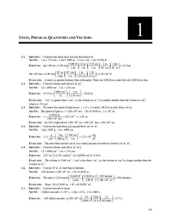 First page of “UNITS, PHYSICAL QUANTITIES AND VECTORS”