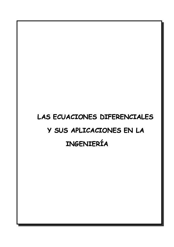 First page of “LAS ECUACIONES DIFERENCIALES Y SUS APLICACIONES EN LA”