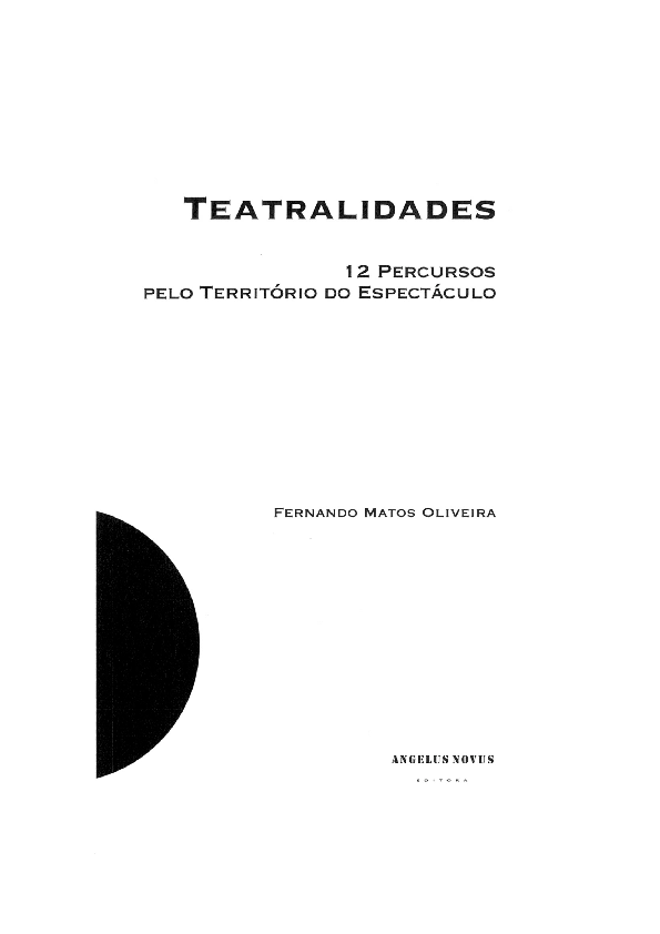 First page of “TEATRALIDADES 12 PERCURSOS PELO TERRITORI0 DO ESPECTACULO (2003)”