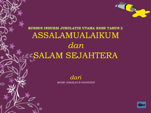 First page of “Bahasa seni”