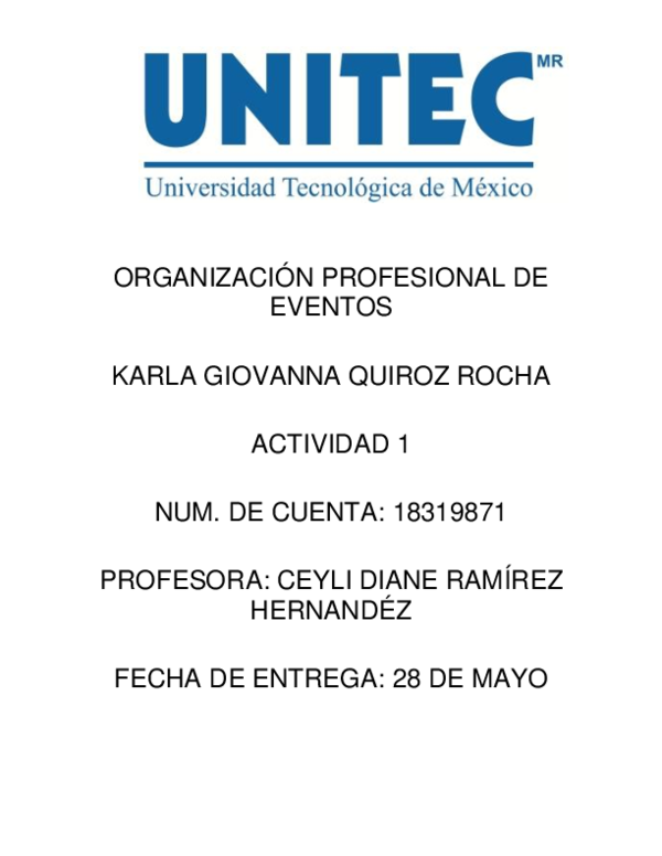 First page of “ORGANIZACIÓN PROFESIONAL DE EVENTOS”