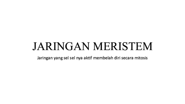 First page of “JARINGAN MERISTEM”