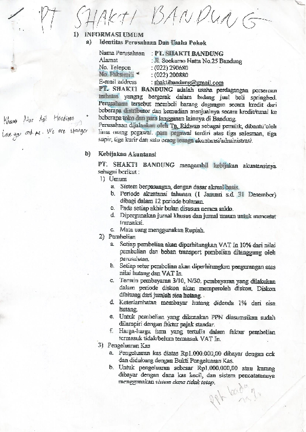 First page of “CONTOH SOAL DAN JAWABAN SIKLUS AKUNTANSI PERUSAHAAN DAGANG PT SHAKTI BANDUNG”