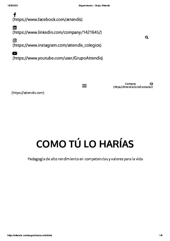 First page of “Enganchados (al Fornite)”