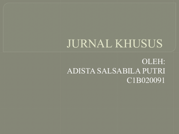 First page of “JURNAL KHUSUS ADISTA SALSABILA”