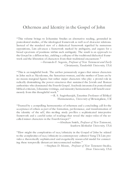 First page of “Otherness and Identity in the Gospel of John”