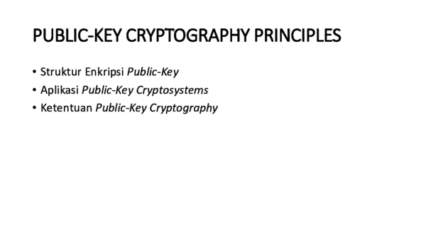 First page of “PUBLIC-KEY CRYPTOGRAPHY PRINCIPLES”