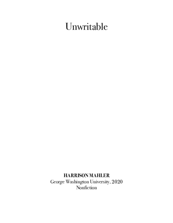 First page of “Unwritable”