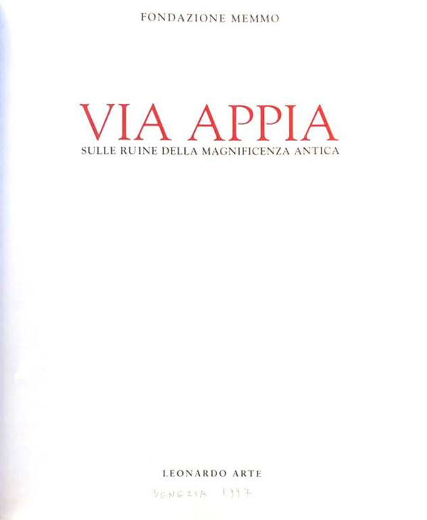 First page of “La via Appia in Puglia”