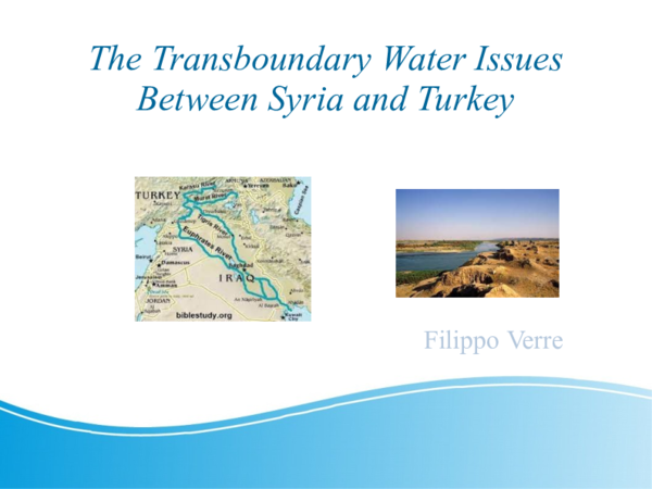 First page of “The Transboundary Water Issues Between Syria and Turkey”