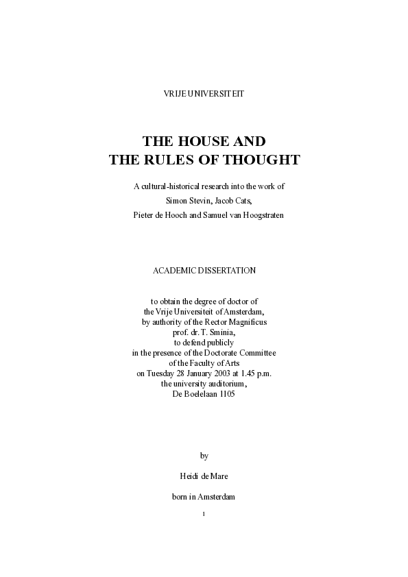 First page of “2021 - THE HOUSE AND THE RULES OF THOUGHT”