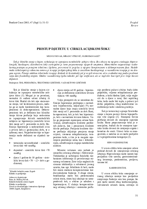 First page of “Pristup Djetetu U Cirkulacijskom �oku”