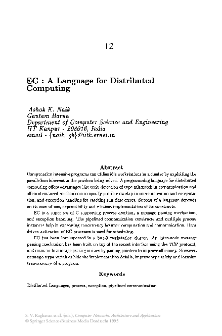 First page of “EC : A Language for Distributed Computing”