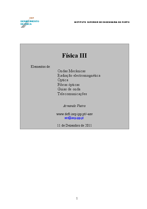 First page of “Física 3”