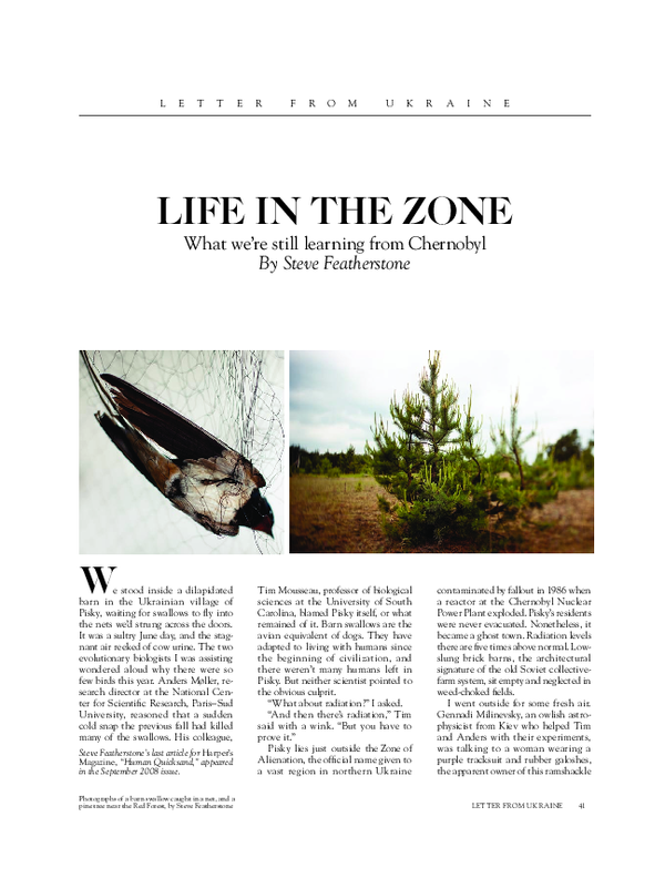 First page of “Life in the Zone”