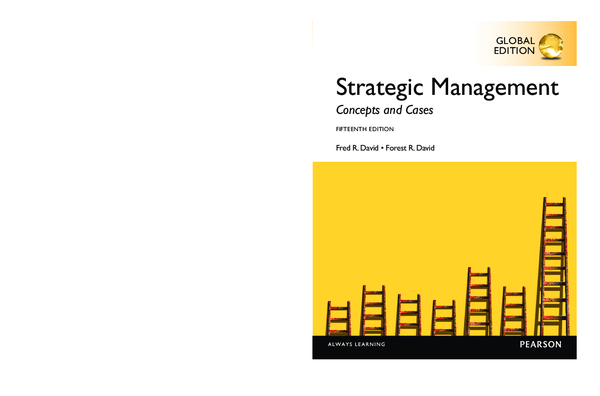 First page of “Strategic Management Concepts and Cases  FIFTEENTH EDITION”