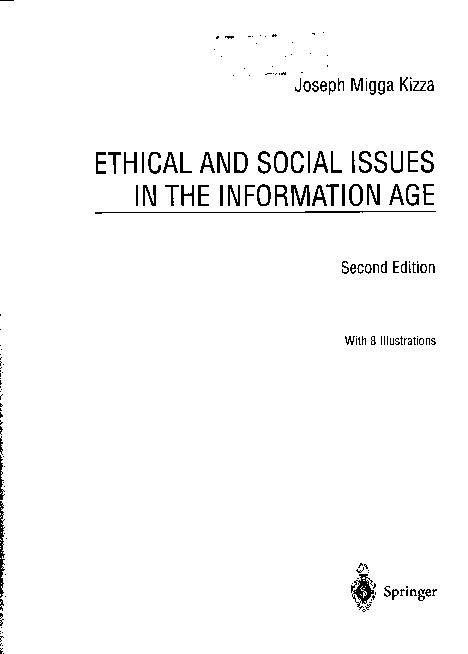 First page of “Ethical and Social Issues in the Information Age”