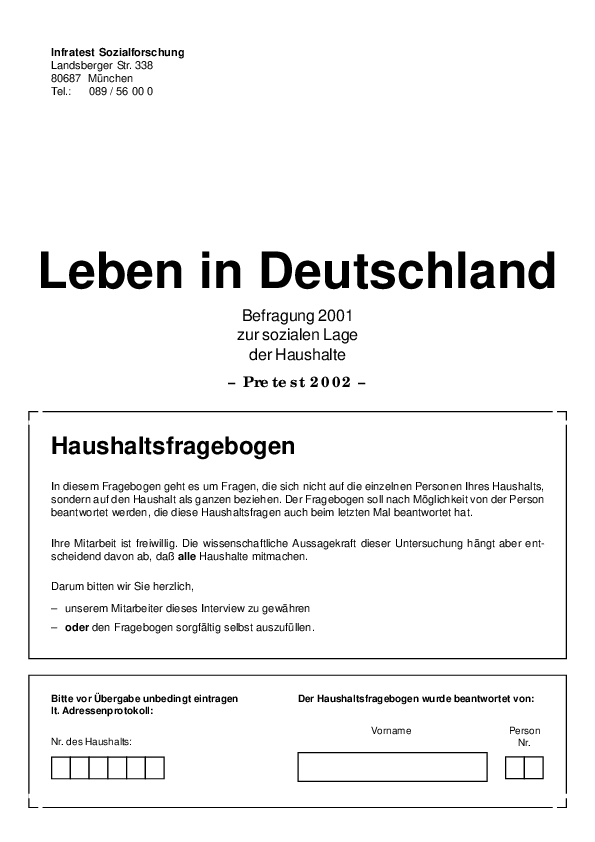 First page of “Leben in Deutschland”