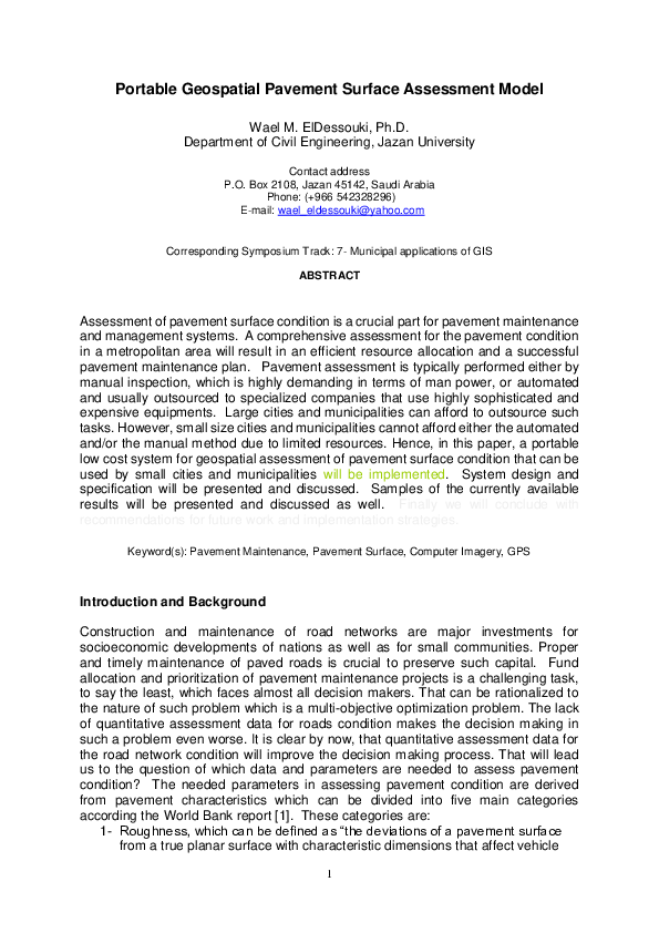 First page of “Corresponding Symposium Track: 7- Municipal applications of GIS”