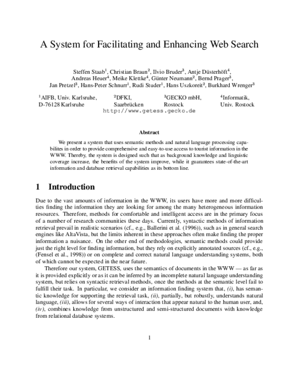 First page of “A System for Facilitating and Enhancing Web Search”