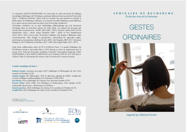 First page of “Seminaire Gestes ordinaires Barbara Formis 2022”