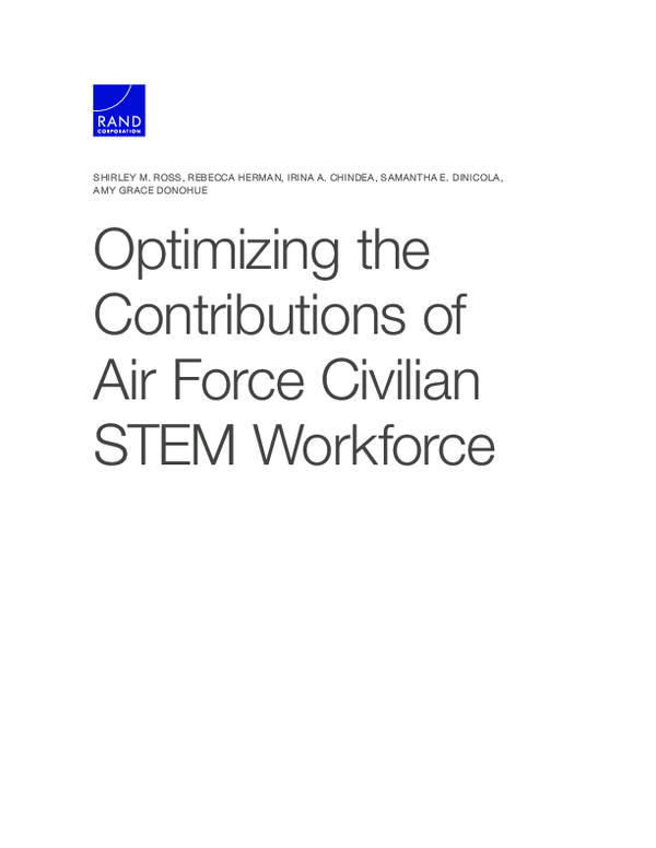 First page of “Optimizing the Contributions of Air Force Civilian STEM Workforce”