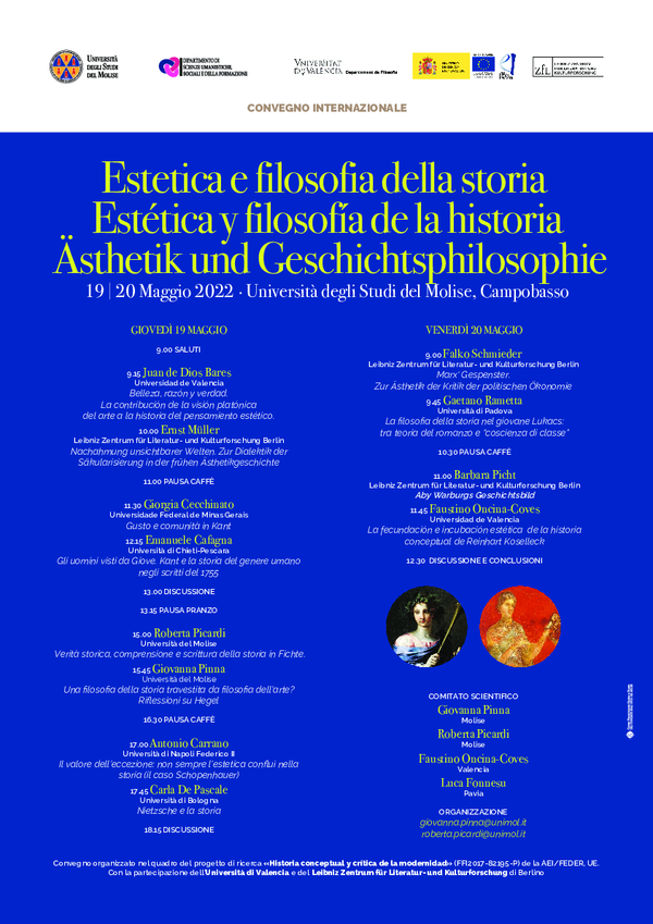 First page of “Workshop Estetica e filosofia della storia”