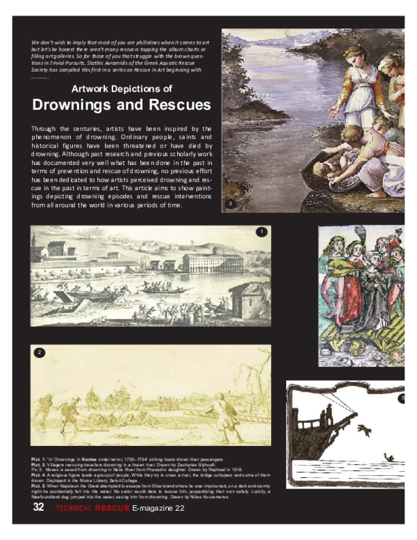 First page of “Artwork Depictions of Drownings and Rescues”