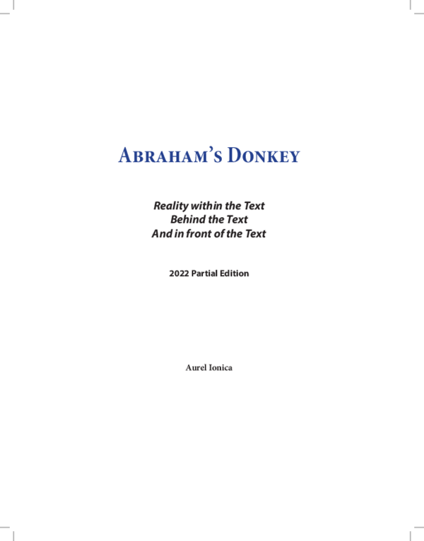 First page of “1. Abraham’s Donkey: Reality, Language, and Reality Blockers”