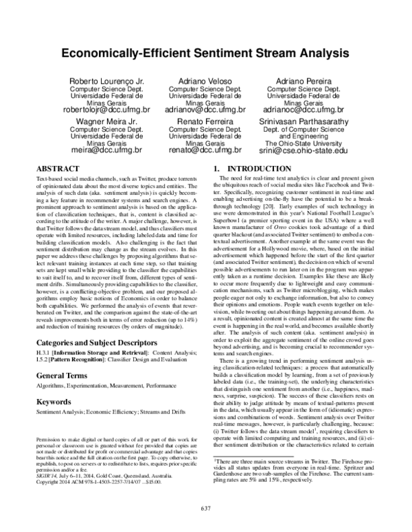 First page of “Economically-efficient sentiment stream analysis”