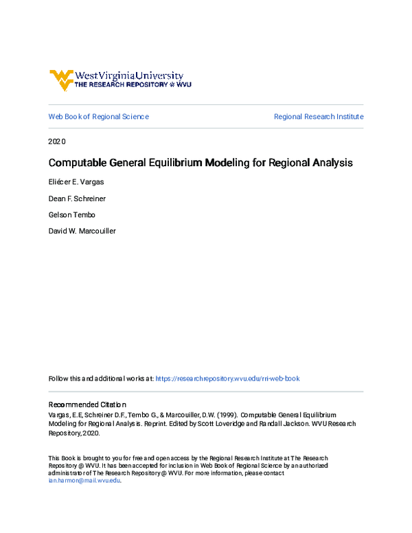 First page of “Computable general equilibrium modeling for regional analysis”