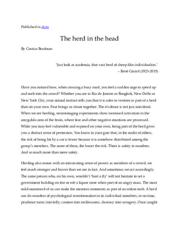 First page of “The Herd in the Head”