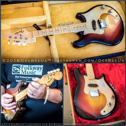 Holy Mandocaster Batman!
Dig this fantastic 1958 #Fender #Mandocaster I just saw at @folkwaymusic in #Waterloo Canada. It’s so clean…with a nicely-grained #ash body, original 3 tone #sunburst finish, and 24 #fret neck! Other than some wear on the...