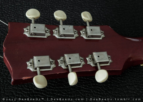 The project of the day was to re-mount the original Kluson white button tuners on my 1966 ES-330.
Earlier this year I had been experiencing stickiness and backlash in the stock tuners, so had replaced them with modern reissues (from Allparts or...