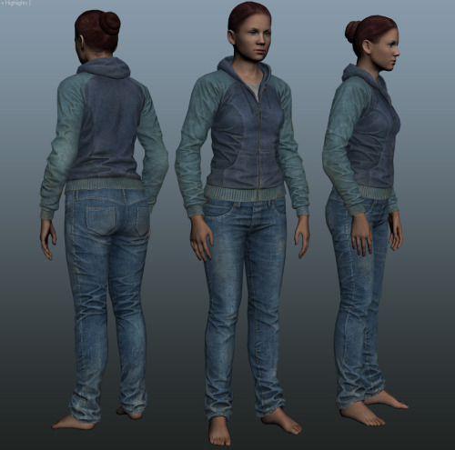 Female version for the hoodie and jeans - all clothing is unisex