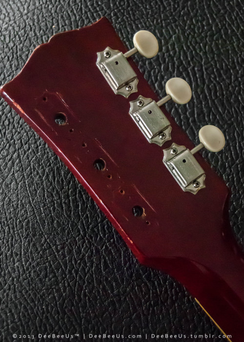 The project of the day was to re-mount the original Kluson white button tuners on my 1966 ES-330.
Earlier this year I had been experiencing stickiness and backlash in the stock tuners, so had replaced them with modern reissues (from Allparts or...