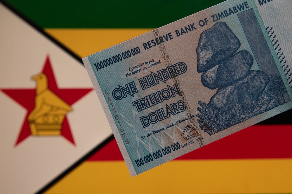 Zimbabwean currency one hundred trillion dollar note