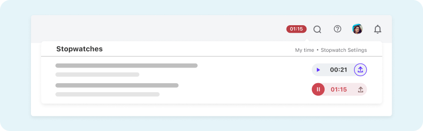 tracking time on different tasks