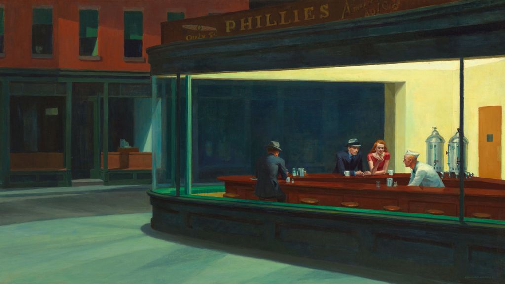 'Nighthawks' ('Noctámbulos') de Edward Hoppe, 1942.