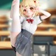 女子高生のI字バランスがたまらん！ スカートから太ももチラリ♪ 1/5スケールフィギュア登場 画像