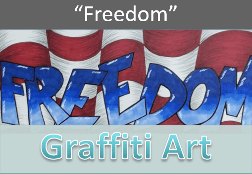 Freedom Graffiti Drawing with Ohuhu Markers