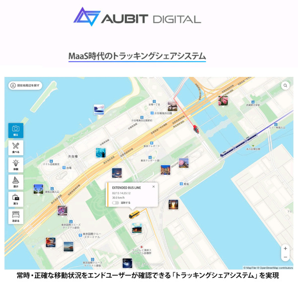 移動を見せるトラッキングシェアシステム「AUBIT DIGITAL」