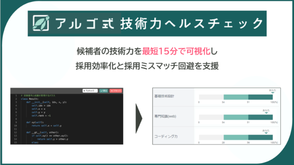 アルゴ式、採用におけるエンジニアの技術力を最短15分で可視化