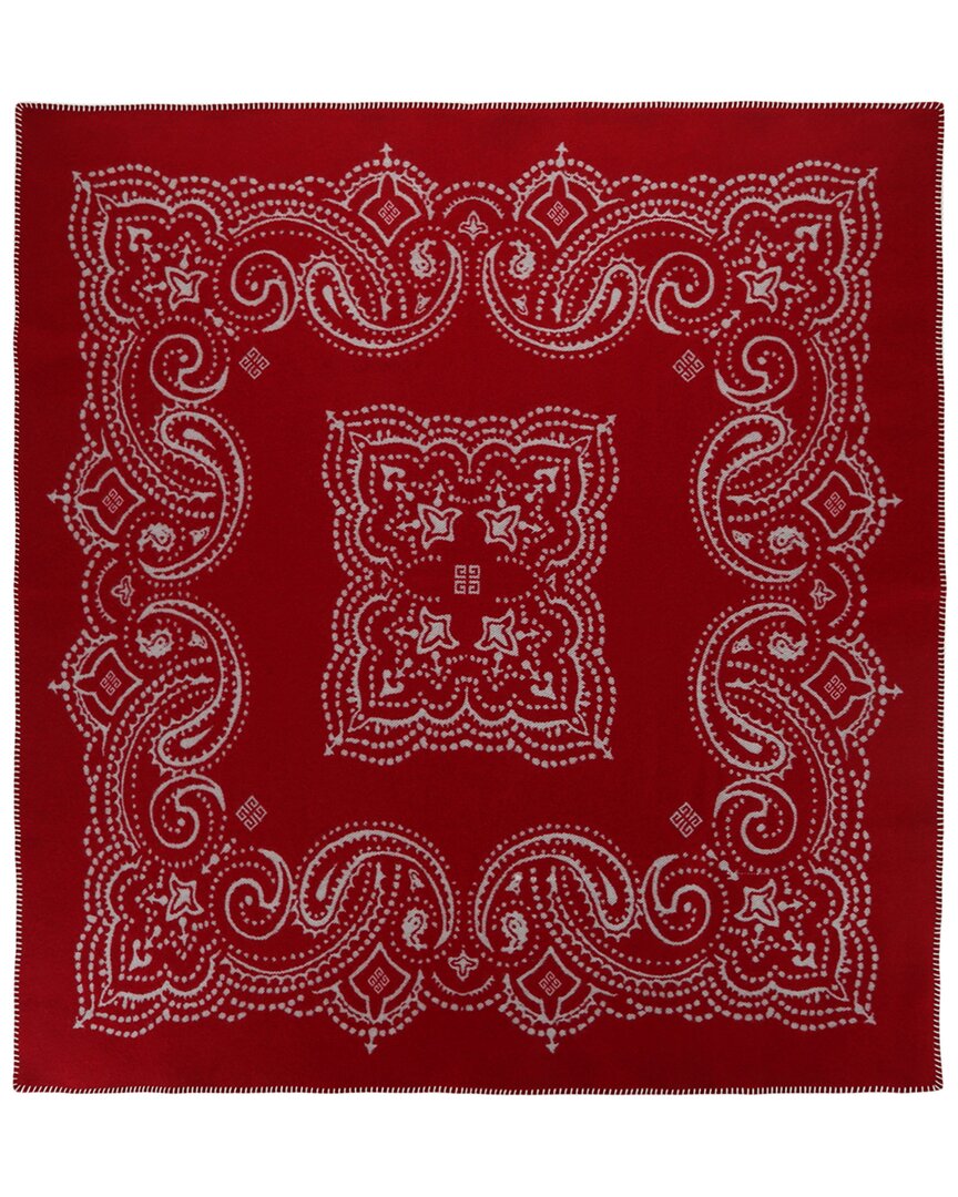 Givenchy Red Wool Woven Blanket