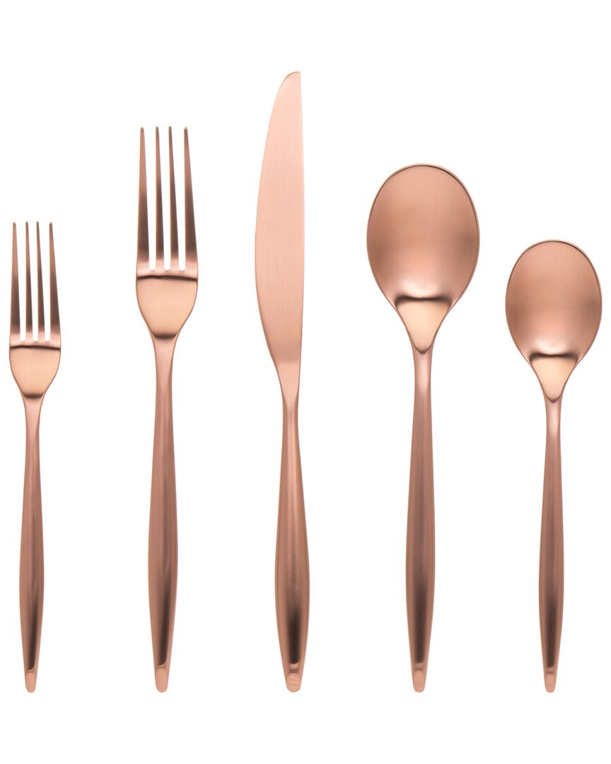 Godinger Milano Matte Copper Stainless Steel 20pc Flatware Set