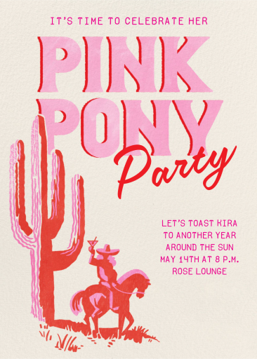 Pink Pony Party - Western Party Invitation by paperless_post