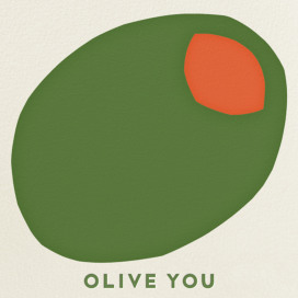 Olive You - Greeting Card by The Indigo Bunting