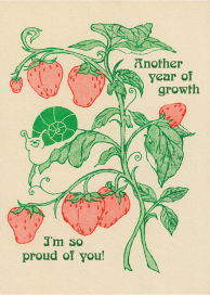 Strawberry Snail (Hannah - Michelle Bayley) - Encouragement Card by Red Cap Cards